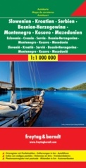 Wegenkaart - landkaart Slovenië - Kroatië - Servië - Bosnië-Hercegovina - Montenegro - Kosovo - Macedonië | Freytag & Berndt