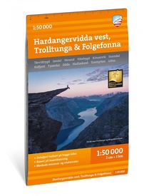 Wandelkaart Turkart Hardangervidda vest - west, Trolltunga,  Folgefonna | Noorwegen | Calazo