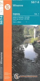 Topografische kaart - Wandelkaart 58/7-8 Topo25 Winenne | NGI - Nationaal Geografisch Instituut
