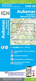 Wandelkaart - Topografische kaart 2938 Largentière, Aubenas, Villeneuve-de-Berg | IGN - Institut Géographique National