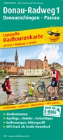 Radwanderkarte Donau-Radweg 1 , Donaueschingen - Passau