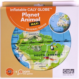 Opblaasbare wereldbol - globe Planet Animal Inflatable globe |  Ø 42 cm | Caly Toys