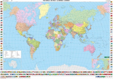 Wereldkaart Political World | 122 x 86 cm | Freytag & Berndt