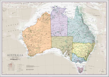 Wandkaart Classic Australië | 60 x 42 cm | Maps International