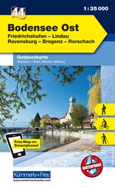 Wandelkaart 44 Outdoorkarte Bodensee Ost | Kümmerly & Frey