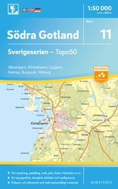 Wandelkaart - Topografische kaart 11 Sverigeserien Södra Gotland zuid | Norstedts