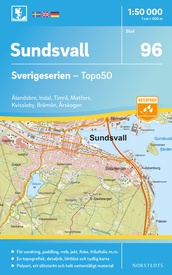 Wandelkaart - Topografische kaart 96 Sverigeserien Sundsvall | Norstedts