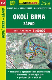 Wandelkaart 451 Okolí Brna, západ | Shocart