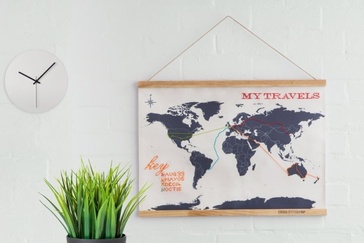 Wereldkaart op canvas Cross Stitch Map | Suck UK