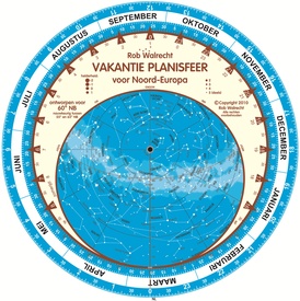 Sterrenkaart - Planisfeer Vakantieplanisfeer Noord-Europa (60° NB) | Rob Walrecht Productions