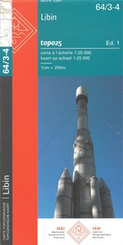 Topografische kaart - Wandelkaart 64/3-4 Topo25 Libin | NGI - Nationaal Geografisch Instituut