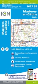 Wandelkaart - Topografische kaart 1627 SB - Serie Bleue Mazieres-en-Gatine, Vasles | IGN - Institut Géographique National