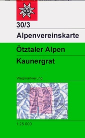 Wandelkaart 30/3 Alpenvereinskarte Ötztaler Alpen - Kaunergrat | Alpenverein