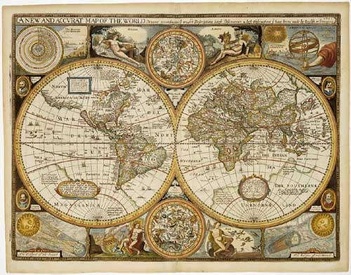 Historische wereldkaart Wereld antiek 1651 90,5 x 69 cm | Freytag & Berndt