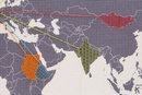 Wereldkaart op canvas Cross Stitch Map | Suck UK