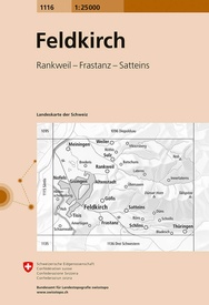 Wandelkaart - Topografische kaart 1116 Feldkirch | Swisstopo
