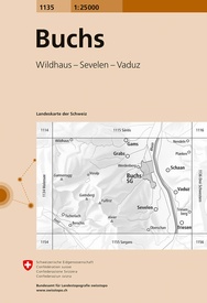 Wandelkaart - Topografische kaart 1135 Buchs | Swisstopo