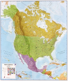 Wandkaart Noord Amerika, politiek, 100 x 120 cm | Maps International