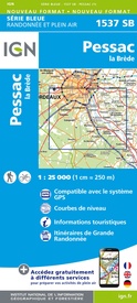 Topografische kaart - Wandelkaart 1537 SB - Serie Bleue Pessac | IGN - Institut Géographique National