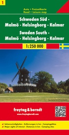 Wegenkaart - landkaart 1 Schweden Süd - Malmö - Helsingborg - Kalmar ( Zweden ) | Freytag & Berndt