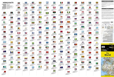 Wegenkaart - landkaart Wereld + vlaggen + info per land | National Geographic