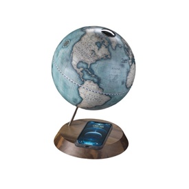 Klassieke wereldbol Design tafelglobe Bridge ø 22 cm - met geïntegreerd draadloos oplaadsysteem | Zoffoli