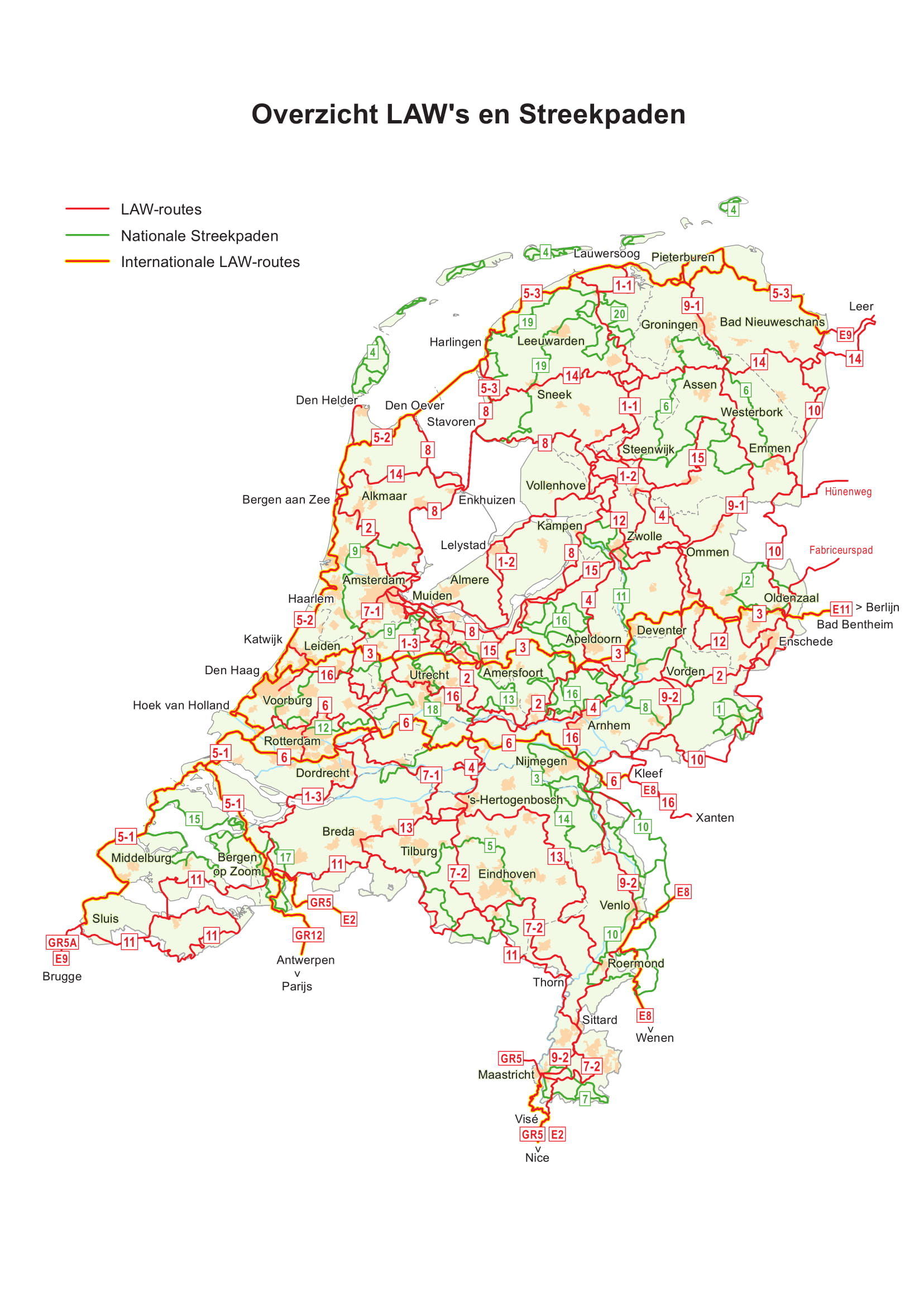 Lange Afstands Wandelpaden (LAW)  Nederland