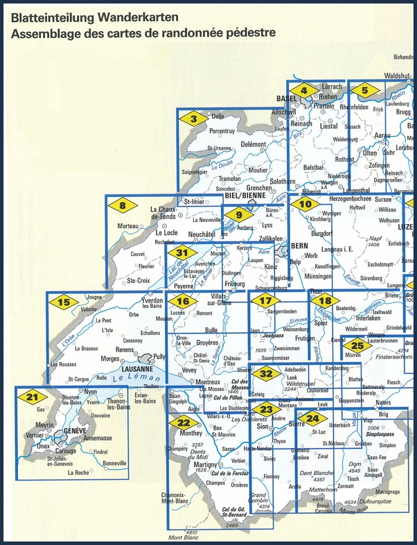 Wandelkaarten 60.000 Zwitserland (WEST) - Kümmerley Frey