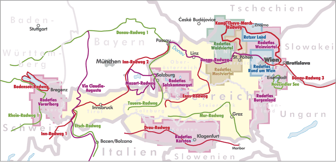 Overzicht Bikeline fietsgidsen